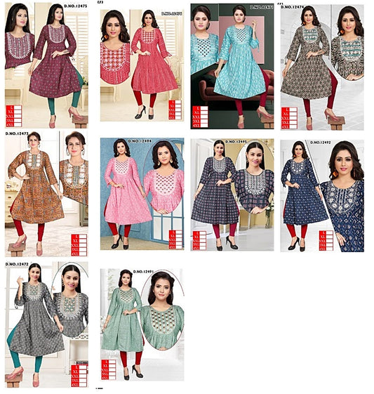 Dori Sleeves Vkh Naira Cut Kurtis Wholesale Price