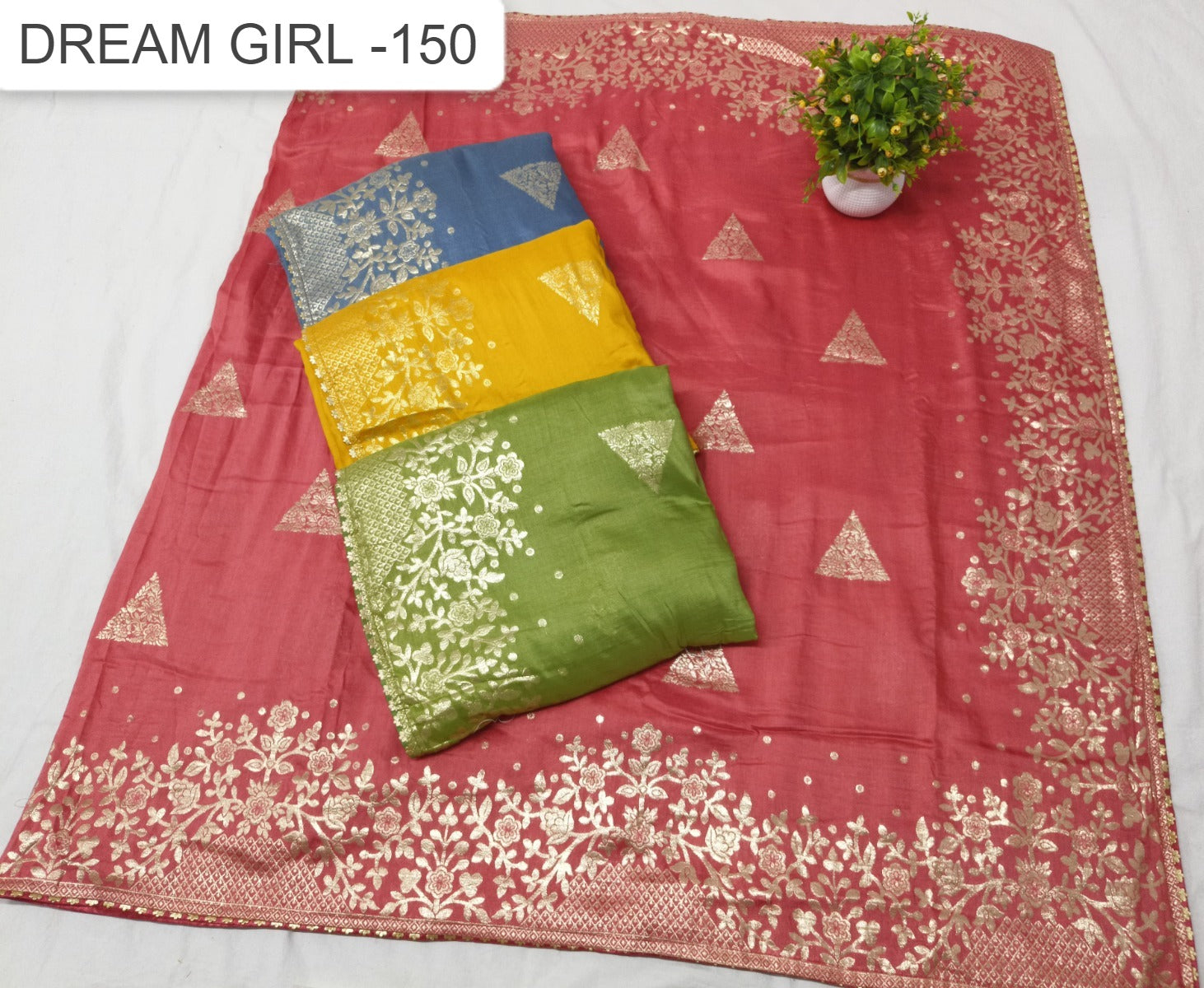 Dream Girl 150 Kalpveli Nylon Viscose Sarees Wholesale Rate