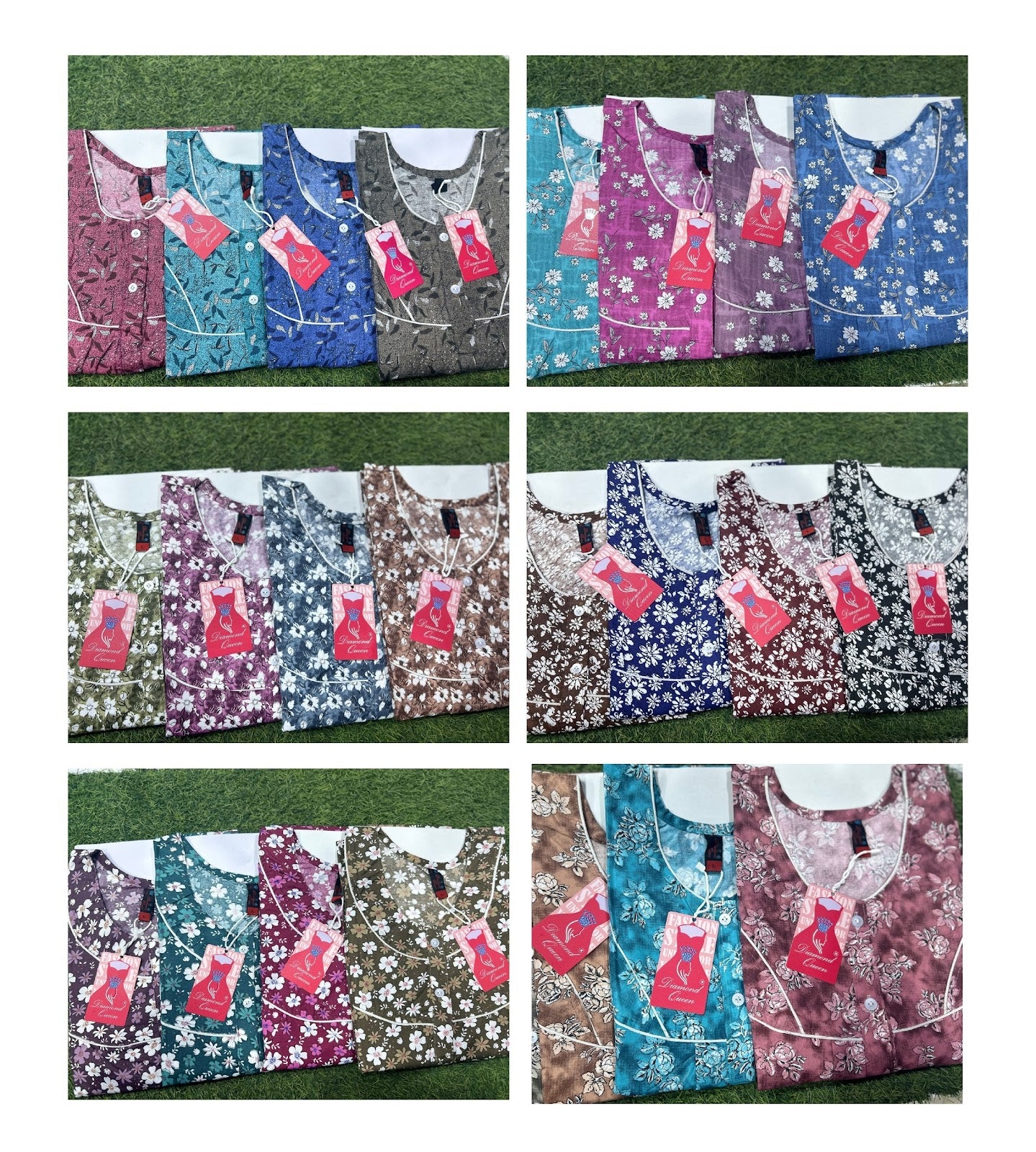 Dull Cotton 111024 Diamond Queen Night Gowns Wholesale