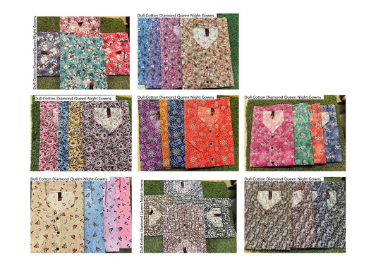 Dull Cotton Diamond Queen Night Gowns Supplier Gujarat