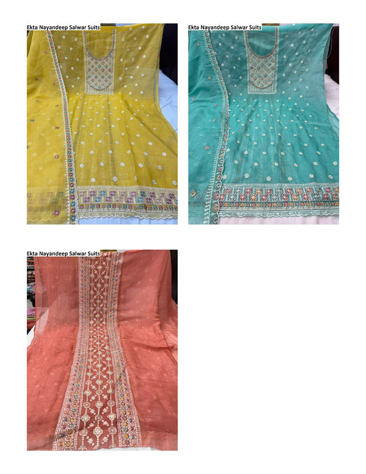 Ekta Nayandeep Crunchy Silk Salwar Suits Manufacturer Ahmedabad