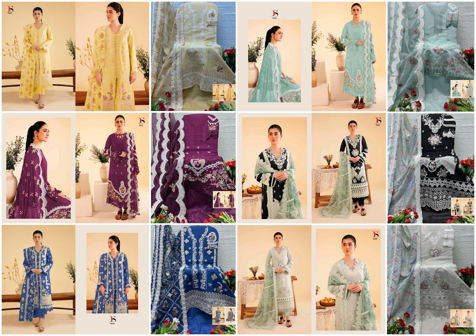 Elaf 7 Deepsy Cotton Pakistani Patch Work Suits Wholesale