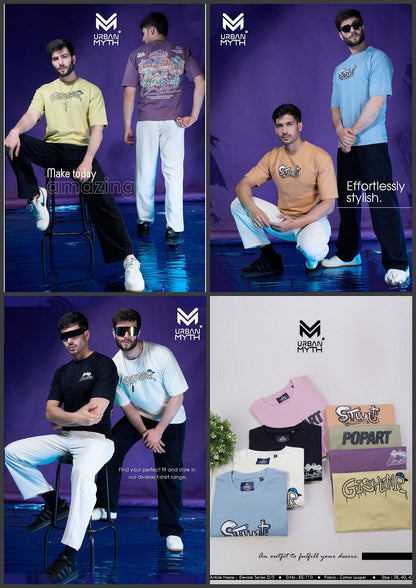 Es-110 Elevate Series Urban Myth Cotton Looper Mens Tshirts Exporter