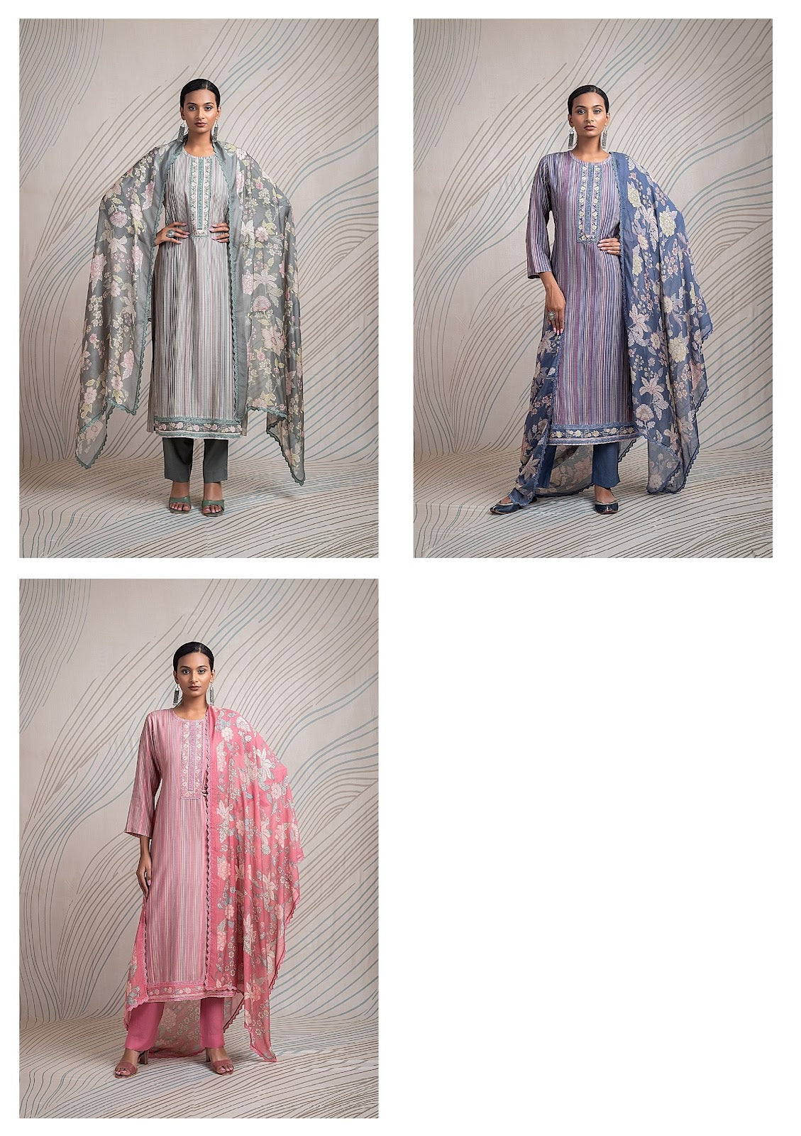 Etro Naariti Pure Muslin Pant Style Suits Wholesale