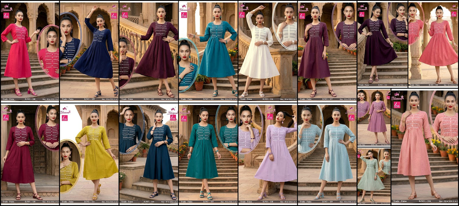 Faiza Jnx Vertican Anarkali Kurtis Wholesaler Gujarat