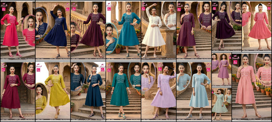 Faiza Jnx Vertican Anarkali Kurtis Wholesaler Gujarat