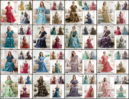 Fancy Sleeves 0809 Ruchee Fashion Rayon Night Gowns Wholesaler