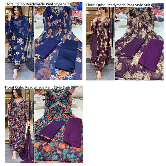 Floral Qubo Georgette Readymade Pant Style Suits Wholesaler India