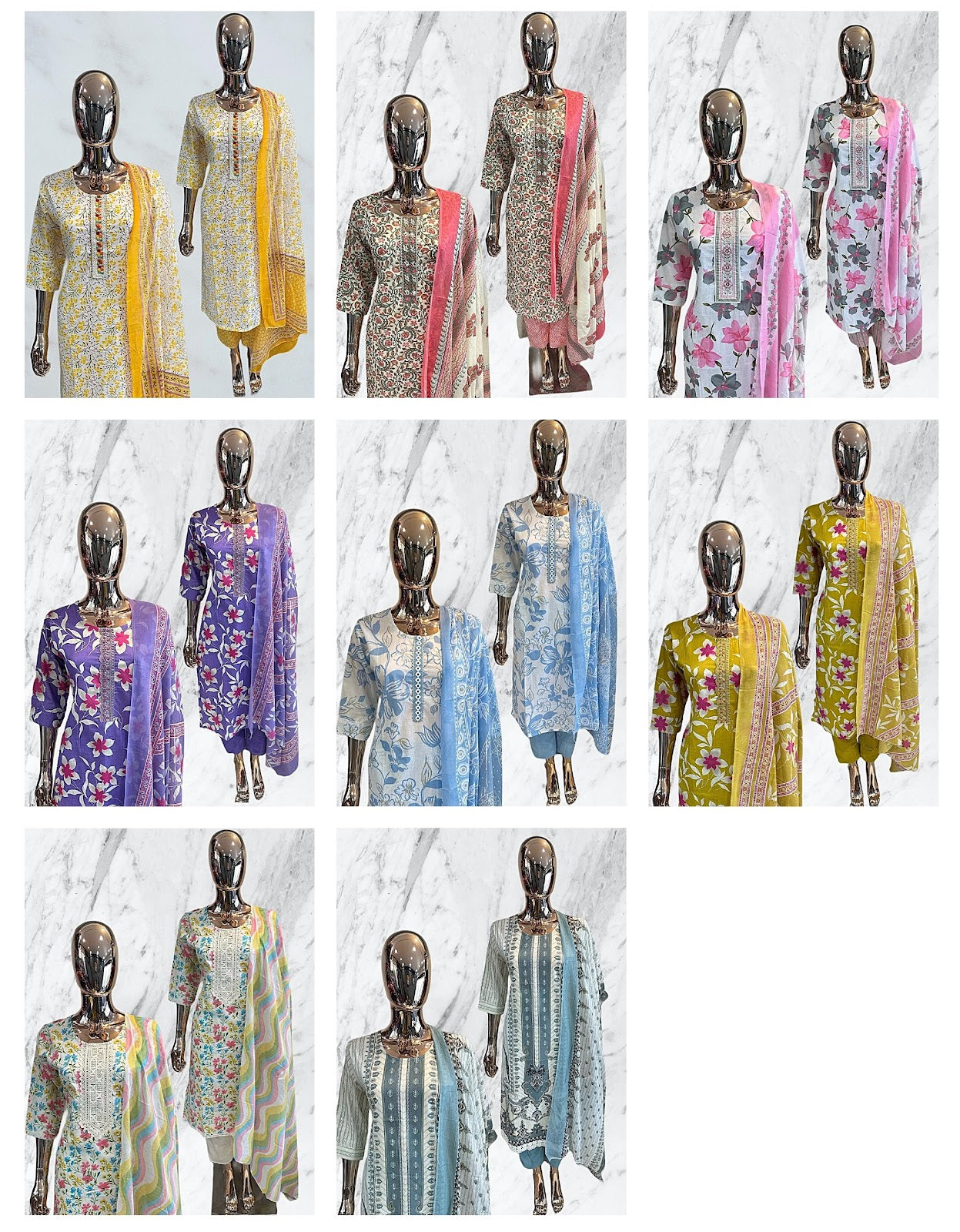 Flowers-3004 Princess Creation Pure Cotton Readymade Pant Style Suits