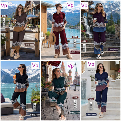 Front Open Dno 5555 Vp Rayon 22Kg Co Ord Set Wholesale