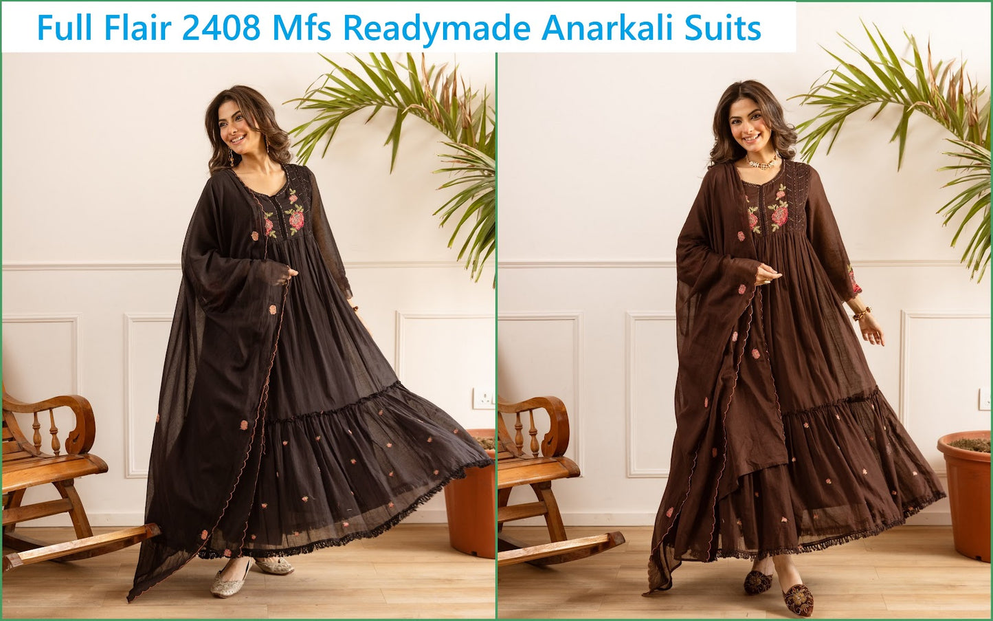 Full Flair 2408 Mfs Cotton Readymade Anarkali Suits Manufacturer Ahmedabad