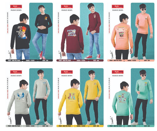 Full Sleeves 3110 Run Kids Fleece Boys Tshirt Manufacturer Gujarat