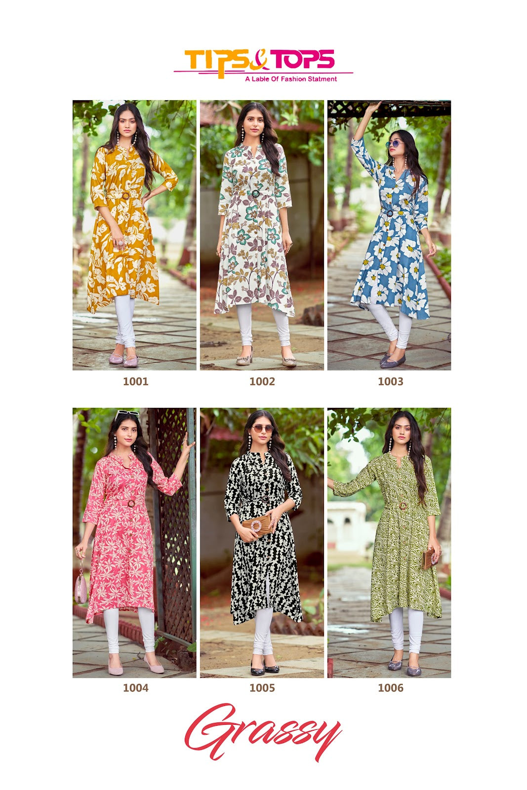 Grassy Tips Tops Heavy Reyon A-Line Kurti Wholesaler Ahmedabad