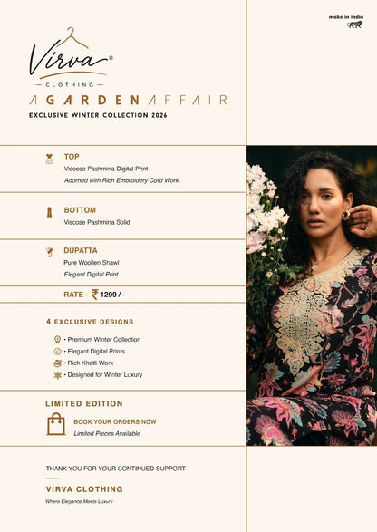 A Garden Affair Virva Viscose Pashmina Suits Manufacturer Gujarat