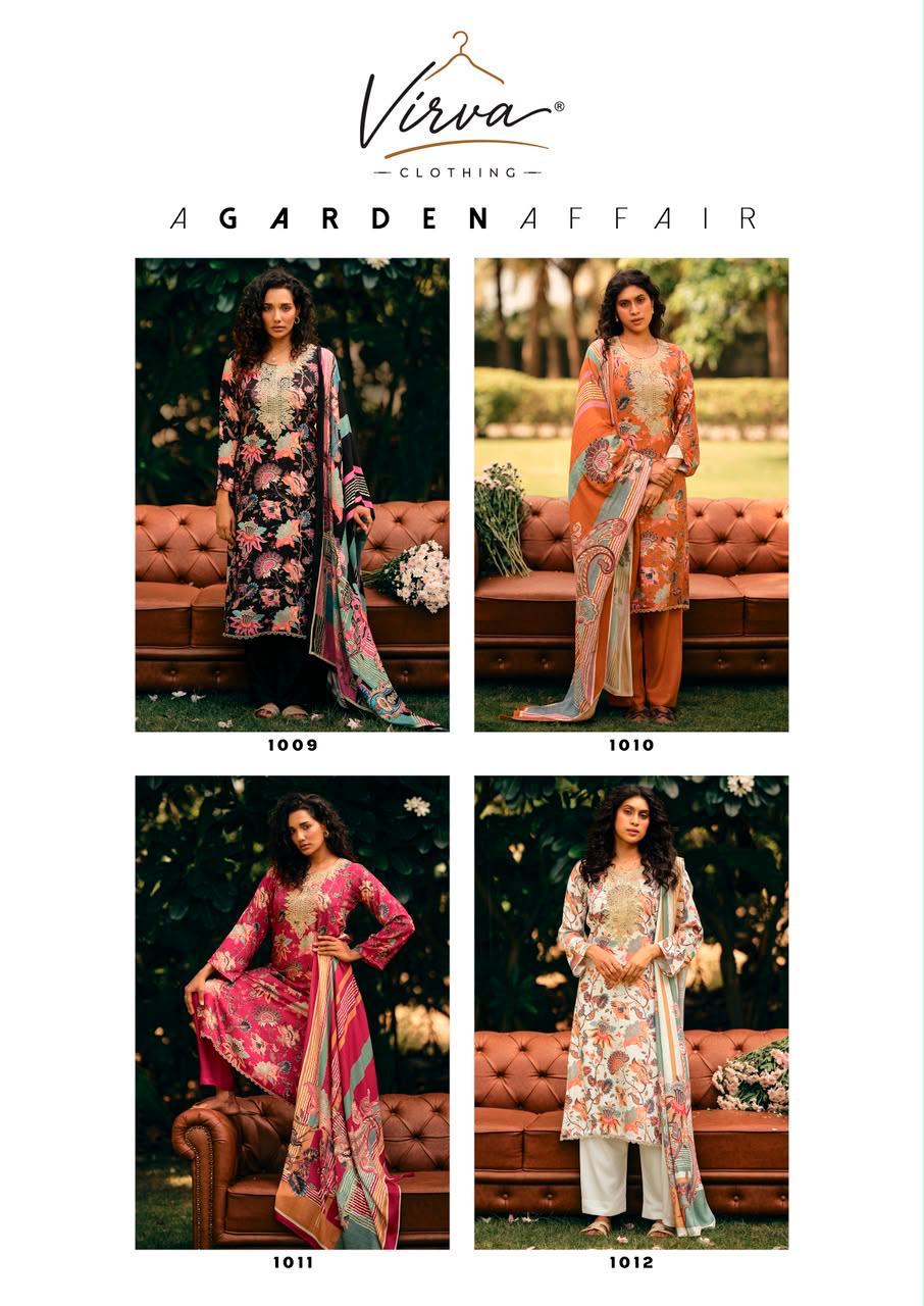 A Garden Affair Virva Viscose Pashmina Suits Manufacturer Gujarat