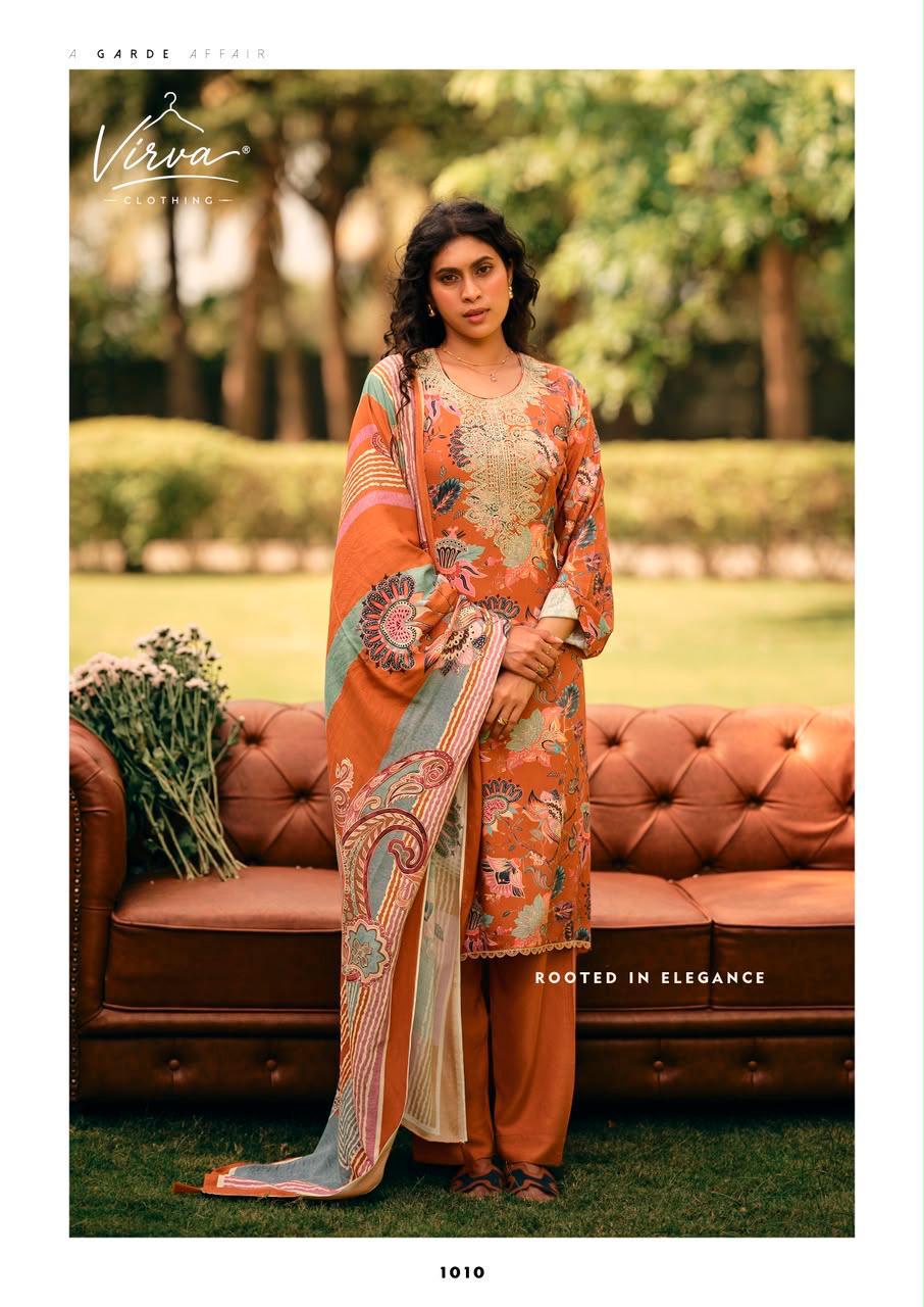 A Garden Affair Virva Viscose Pashmina Suits Manufacturer Gujarat