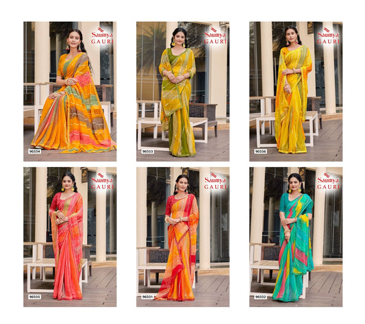 Gauri Saumya J Chiffon Sarees Wholesale Rate