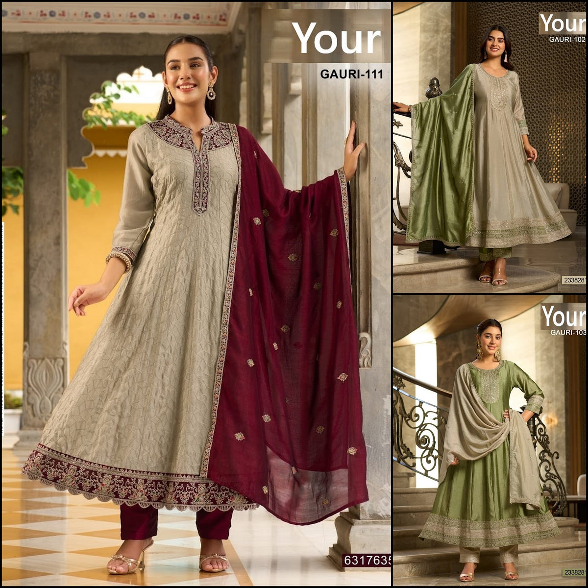 Gauri Your Vichitra Silk Readymade Anarkali Suits Wholesaler Gujarat