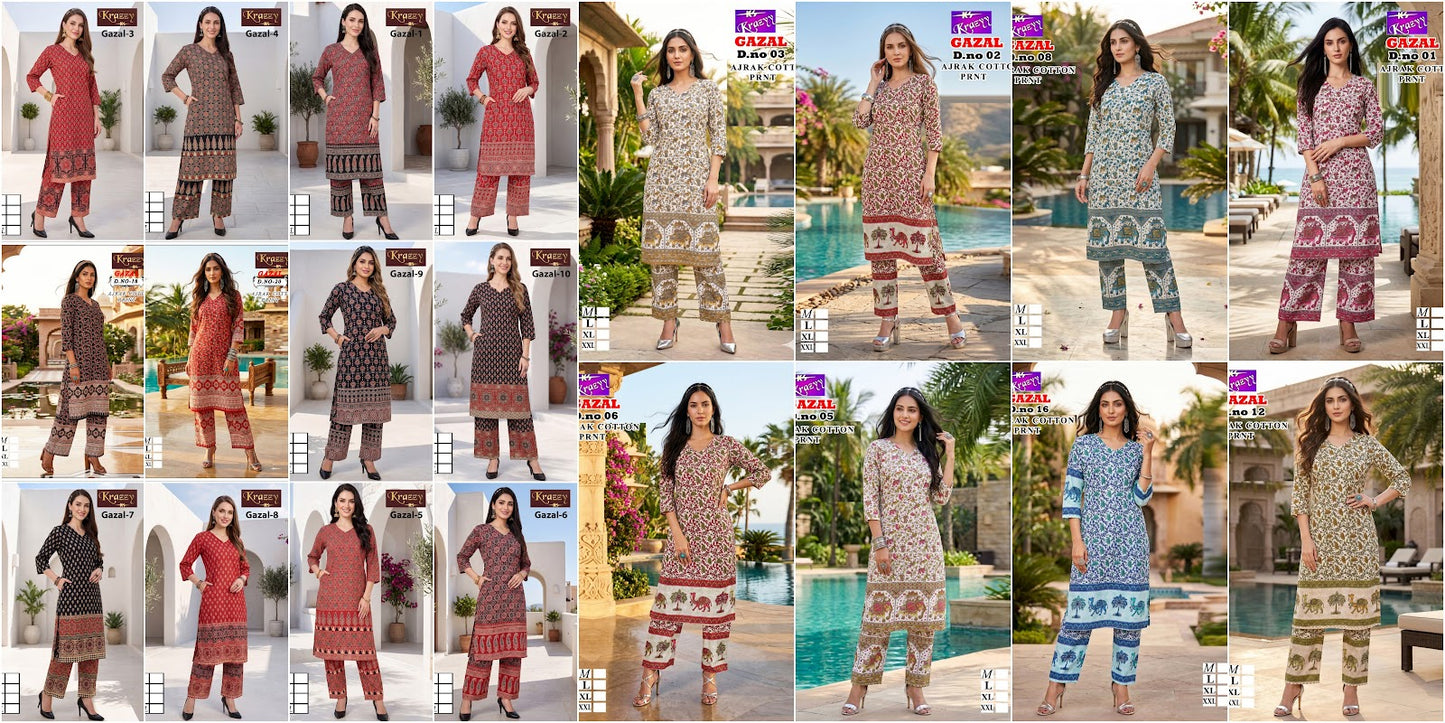 Gazal Krazzy Kanha Cotton Kurti Plazzo Set Exporter