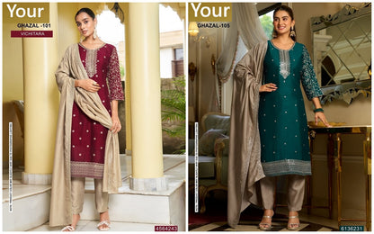 Ghazal Your Vichitra Silk Readymade Pant Style Suits Manufacturer Ahmedabad
