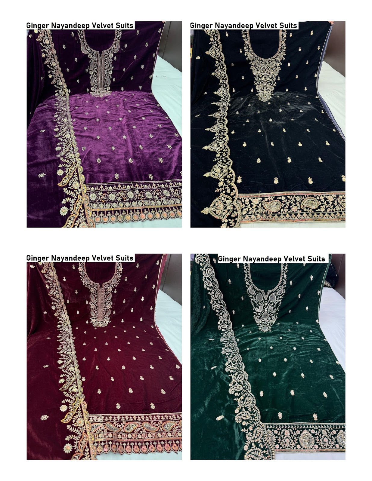 Ginger Nayandeep Velvet Suits Wholesale