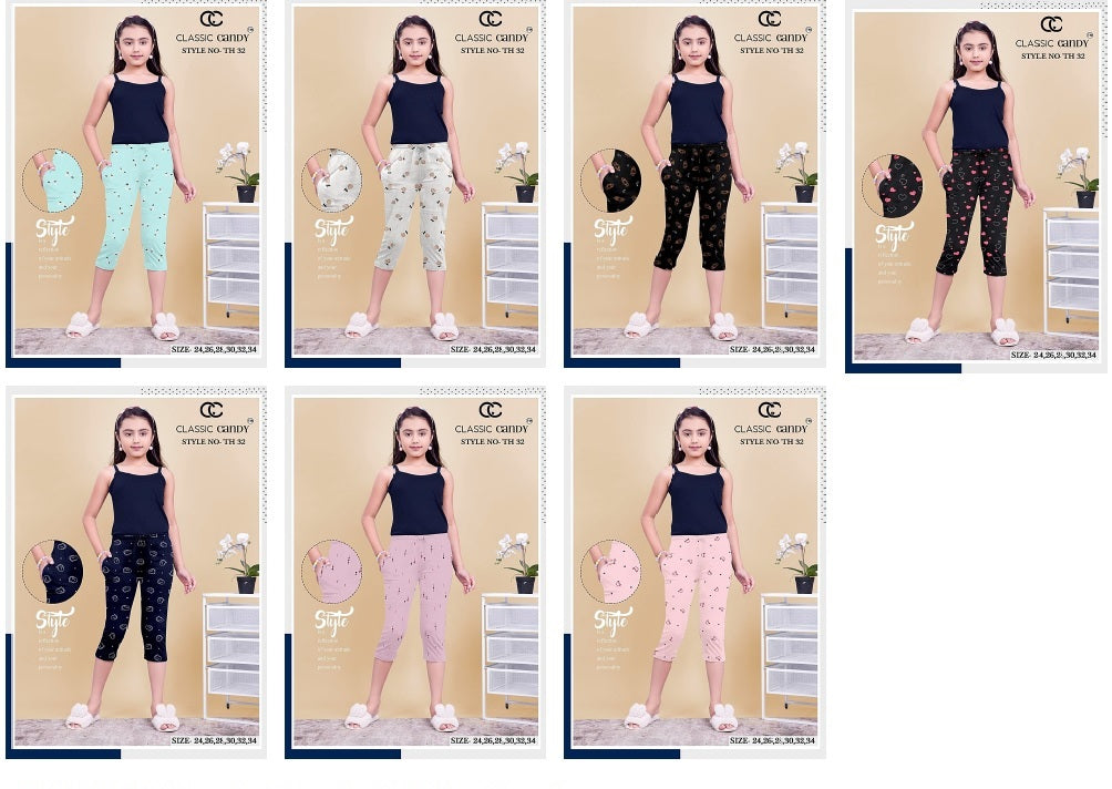 Th 32 Classic Candy Cotton Girls Capri
