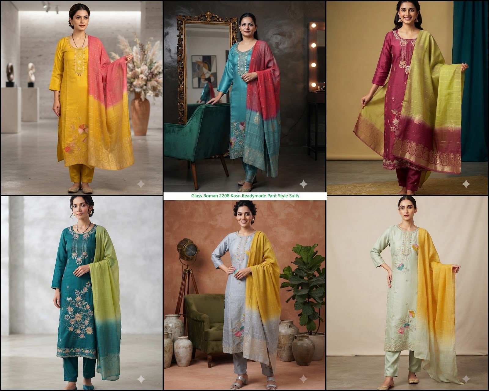 Glass Roman 2208 Kaso Readymade Pant Style Suits Exporter Ahmedabad