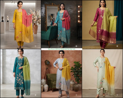 Glass Roman 2208 Kaso Readymade Pant Style Suits Exporter Ahmedabad