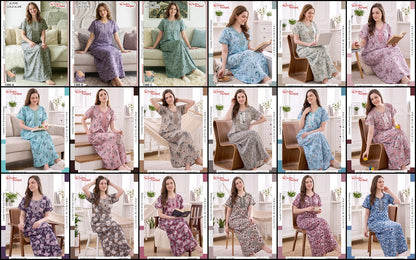Gold A-Line 0607 Ruchee Fashion Alpine Night Gowns Manufacturer Ahmedabad