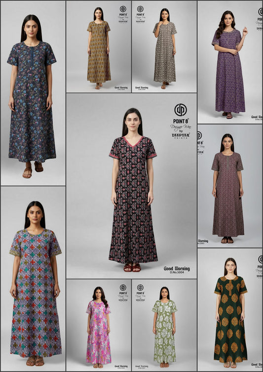 Good Morning Vol 5 Deeptex Prints Cotton Night Gowns Supplier India