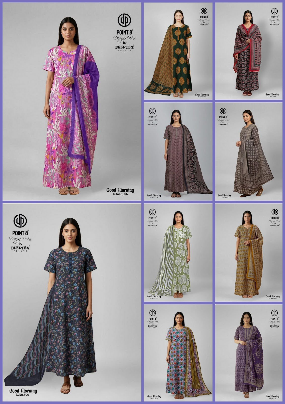 Good Morning Vol 5 Deeptex Prints Cotton Night Gowns With Dupatta Wholesale Price