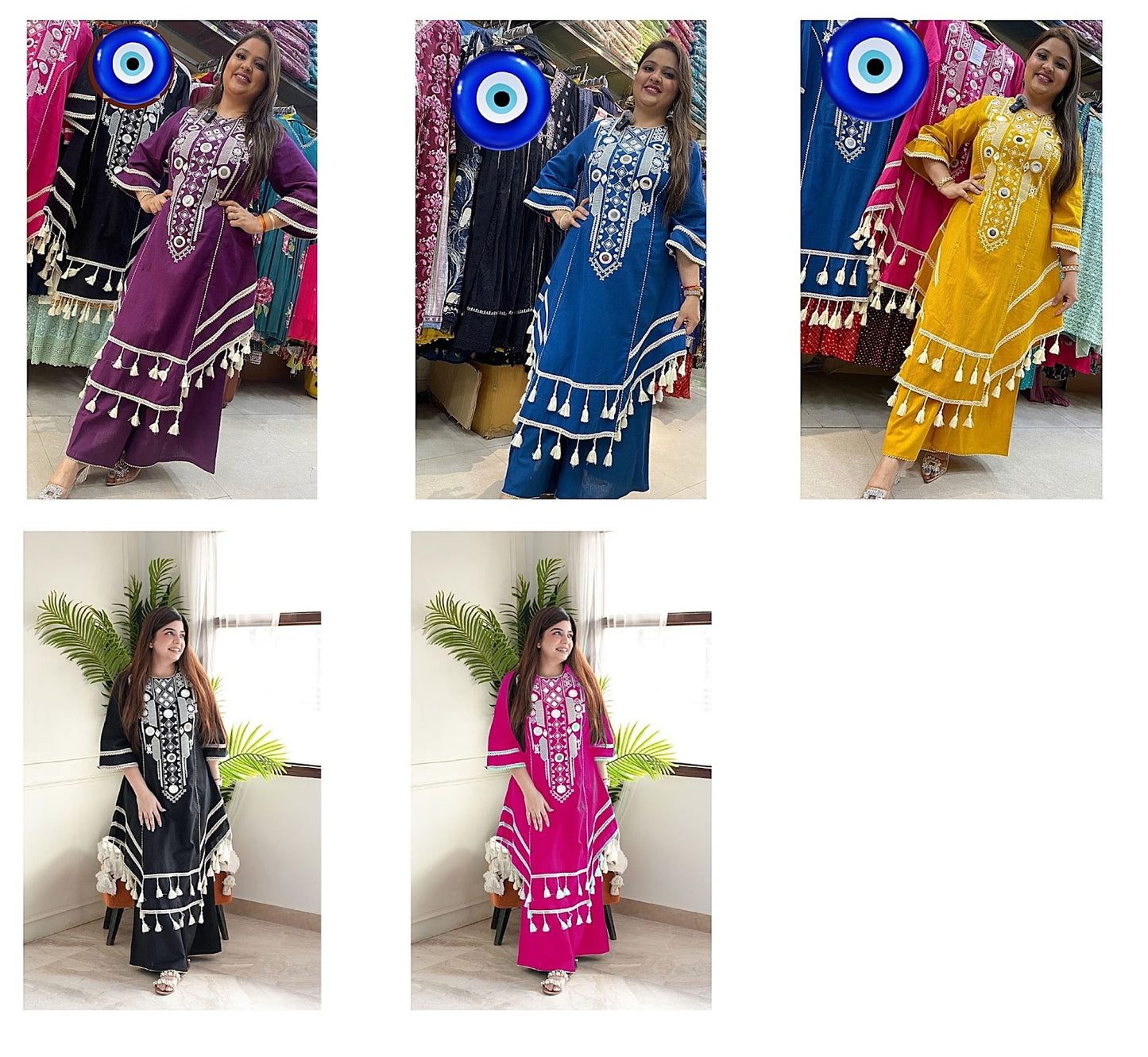 Google Aarohi Rayon Cotton Kurti Plazzo Set Wholesaler