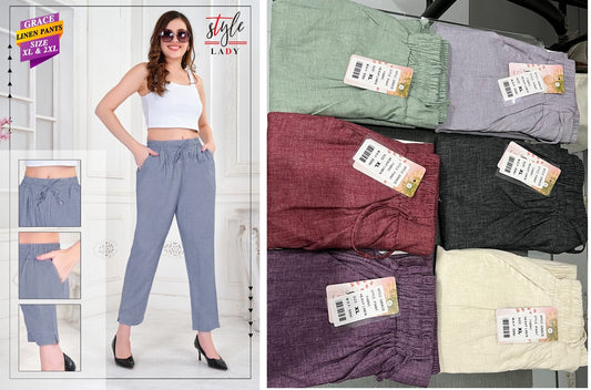 Grace 0302 Ladys Linen Women Pants Supplier India