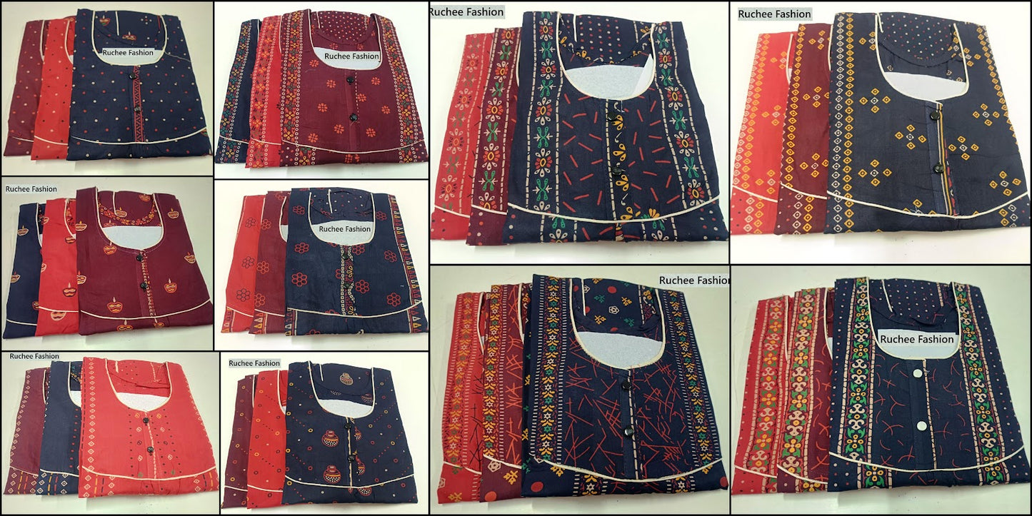 Gurjari Cotton 0506 Ruchee Fashion Meghya Night Gowns Supplier