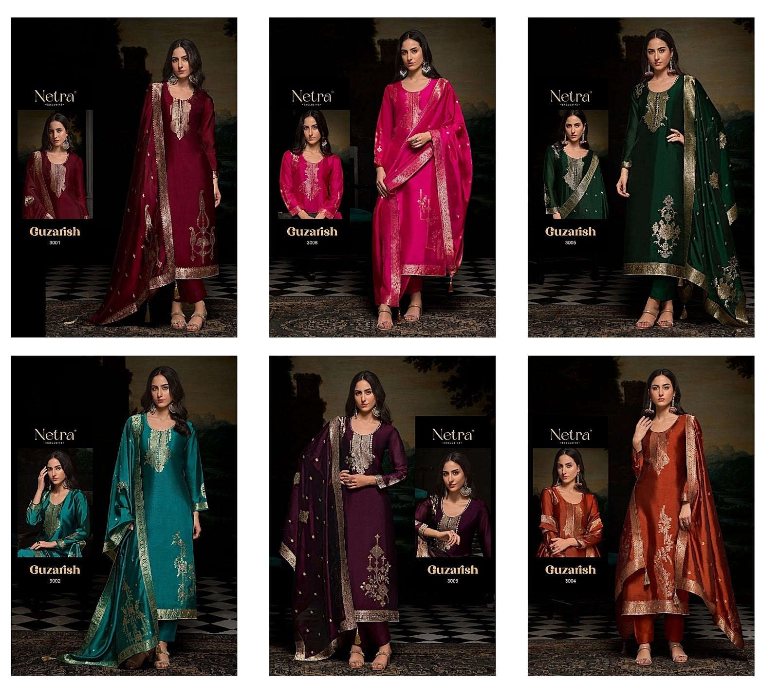 Guzarish Netra Premium Silk Pant Style Suits Wholesaler India