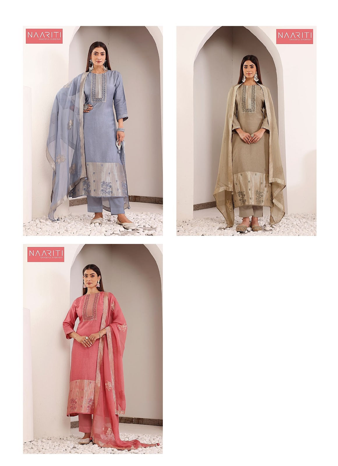 Hanaar Naariti Silk Jacquard Pant Style Suits Manufacturer India