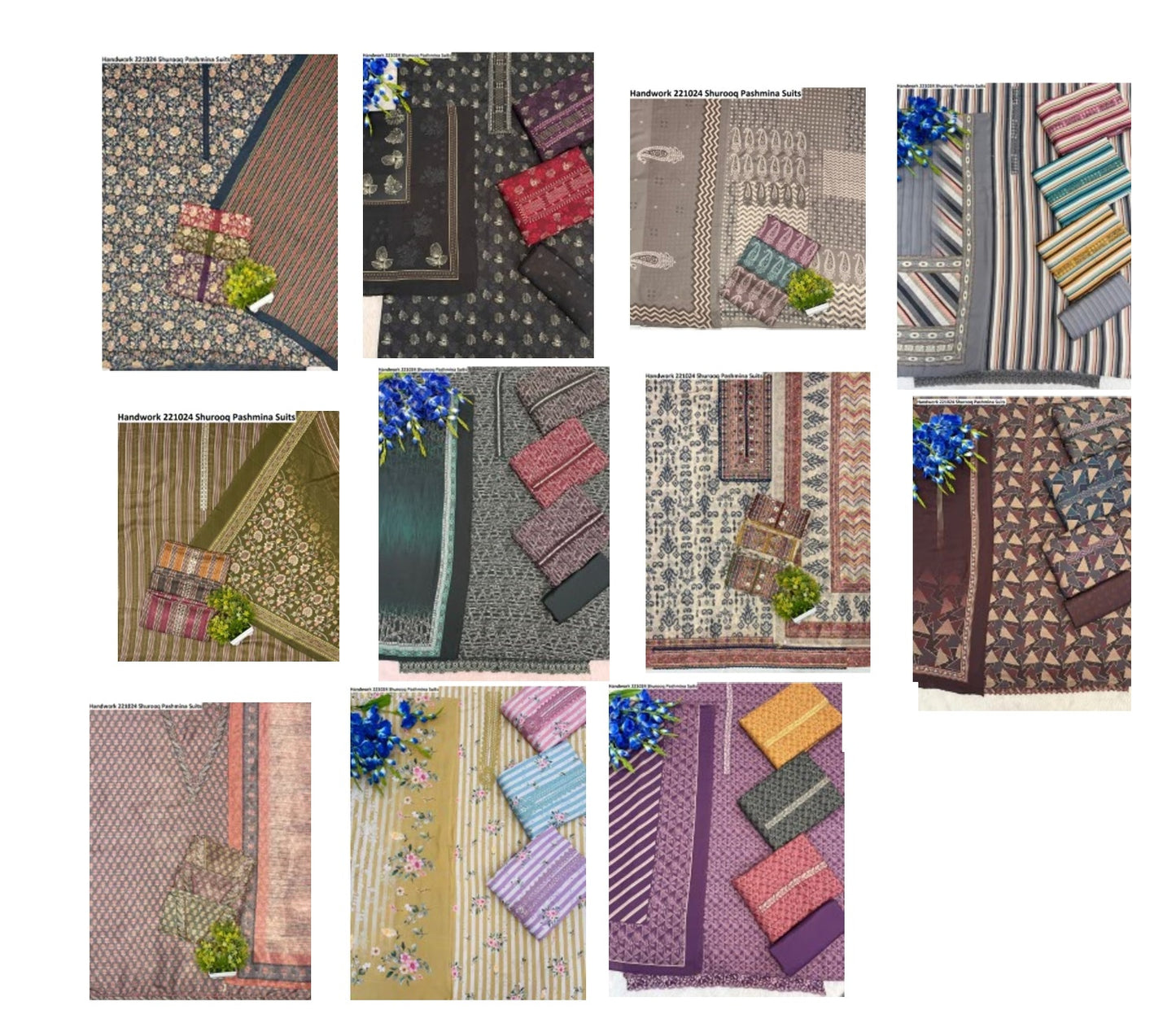 Handwork 221024 Shurooq Pashmina Suits Wholesaler Gujarat