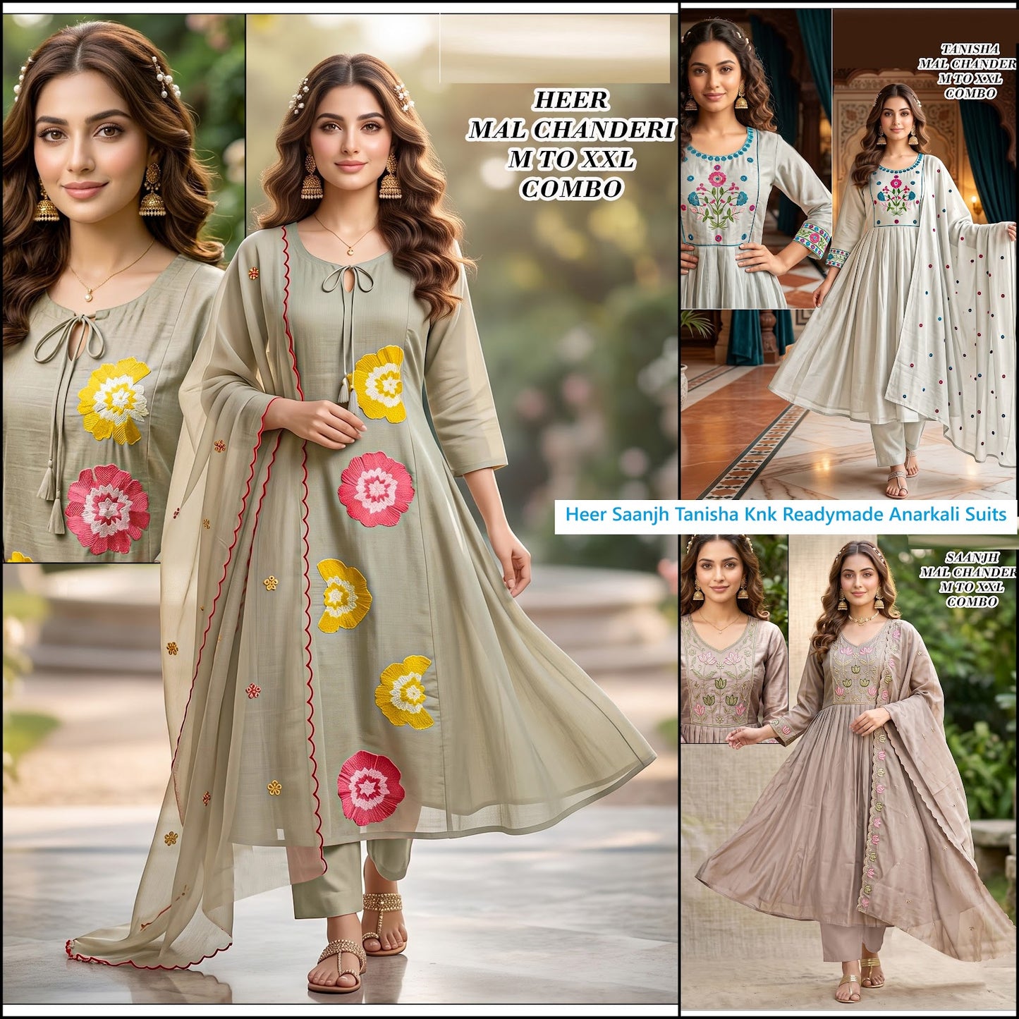 Heer Saanjh Tanisha Knk Chanderi Readymade Anarkali Suits Supplier India