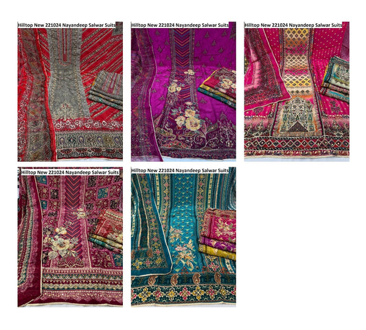 Hilltop New 221024 Nayandeep Natural Crepe Salwar Suits Manufacturer Ahmedabad