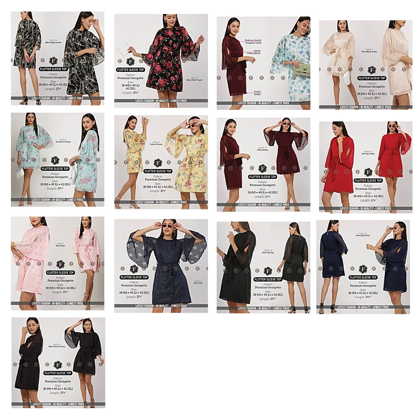 Holiday Special Mf Georgette Designer Long Top Wholesale Rate
