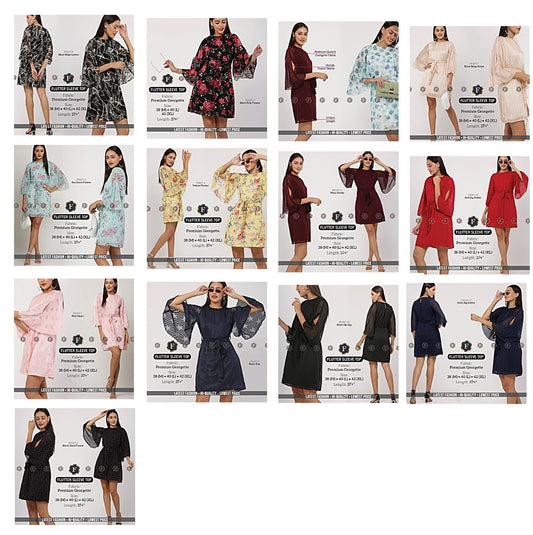 Holiday Special Mf Georgette Designer Long Top Wholesale Rate