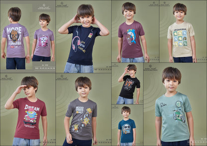 Ht 1170 Front-Back Print Hugo Tylor Imported Boys Tshirt Supplier Gujarat