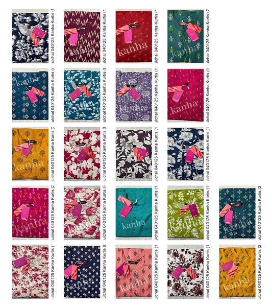 Hulchal 040125 Kanha Reyon Kurtis Manufacturer India