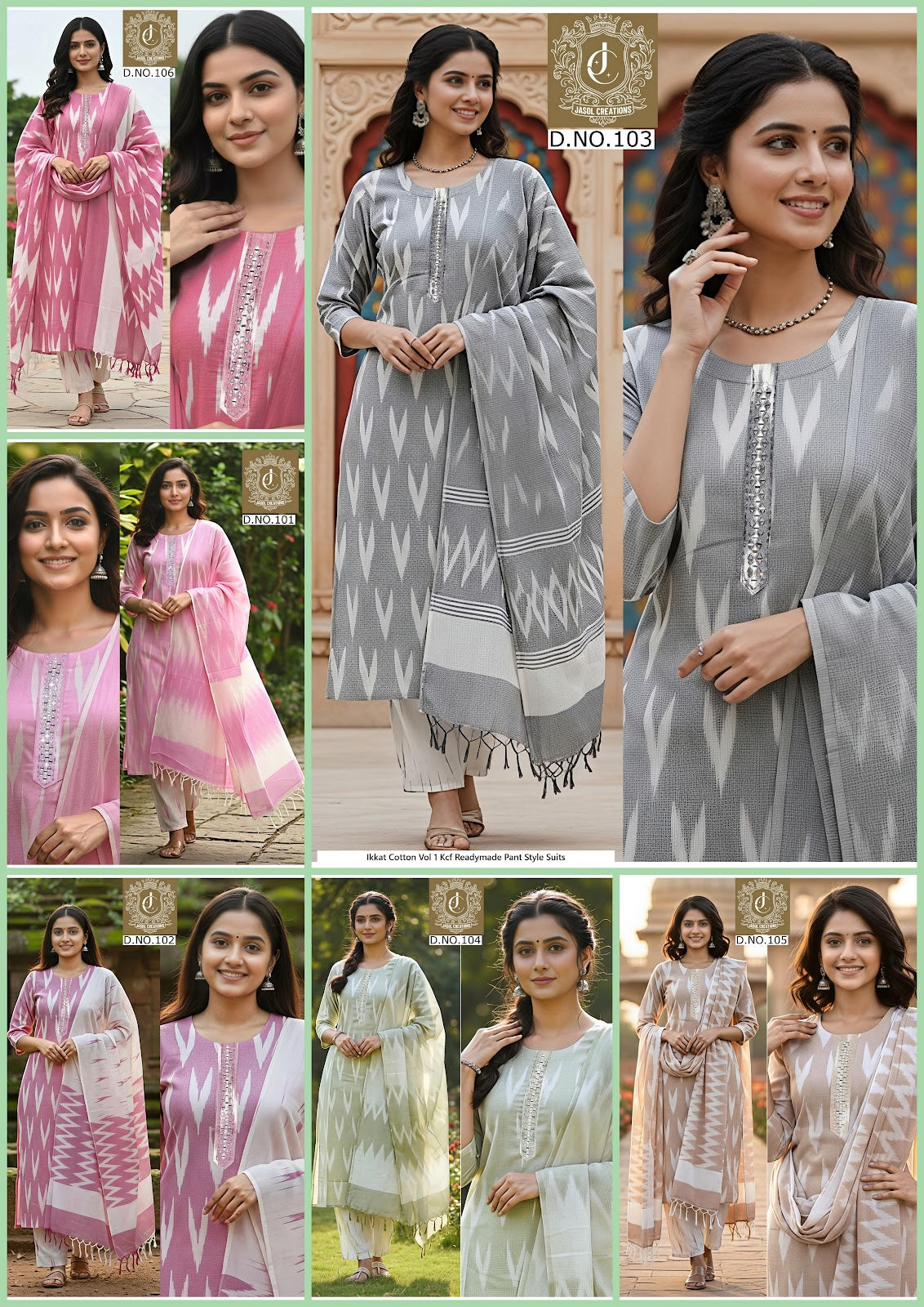 Ikkat Cotton Vol 1 Kcf Readymade Pant Style Suits Wholesaler