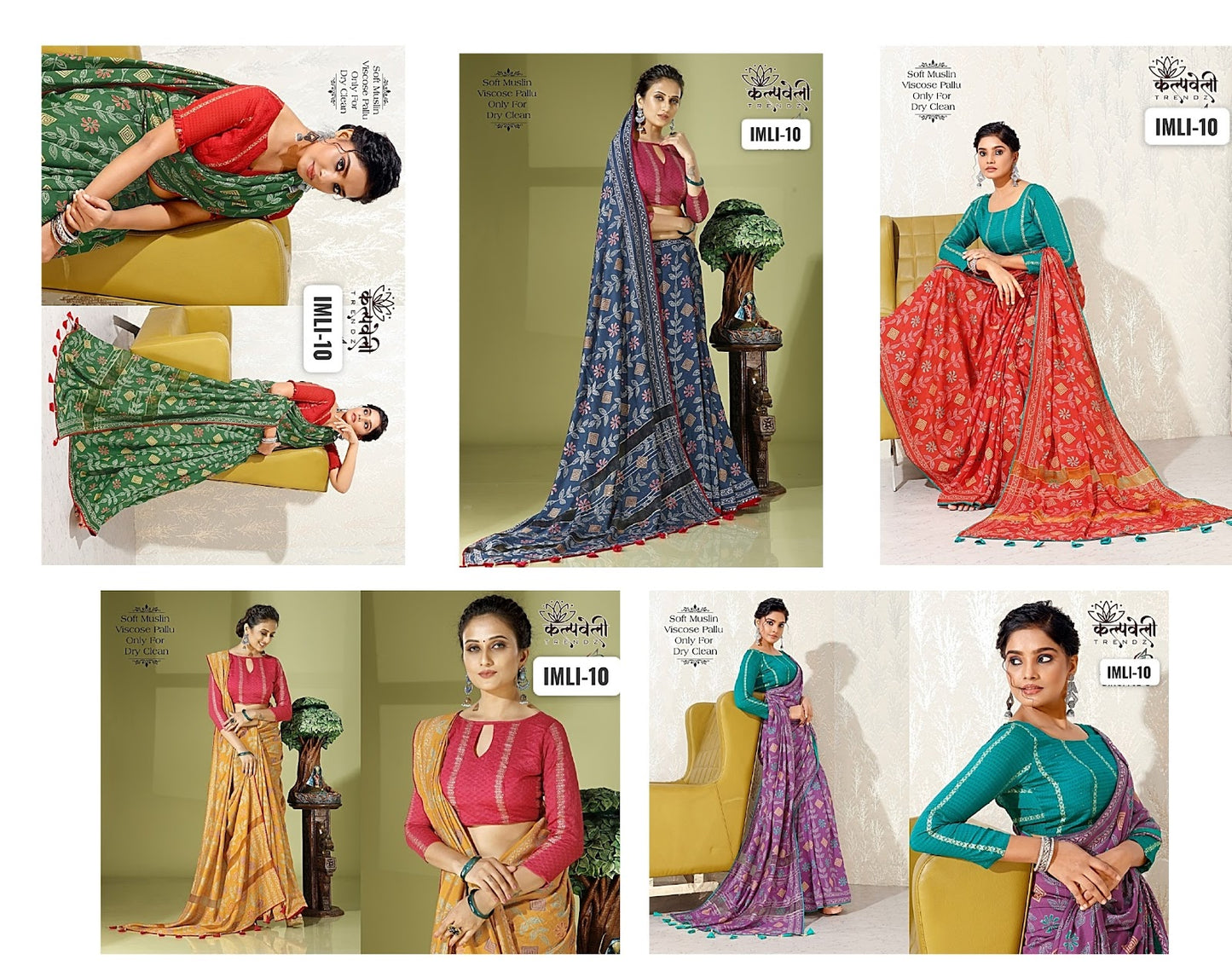 Imli 10 Kalpveli Muslin Sarees Manufacturer Gujarat