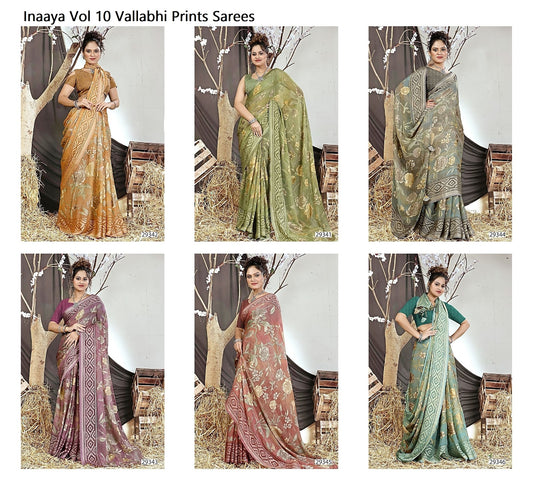 Inaaya Vol 10 Vallabhi Prints Brasso Sarees Wholesaler India