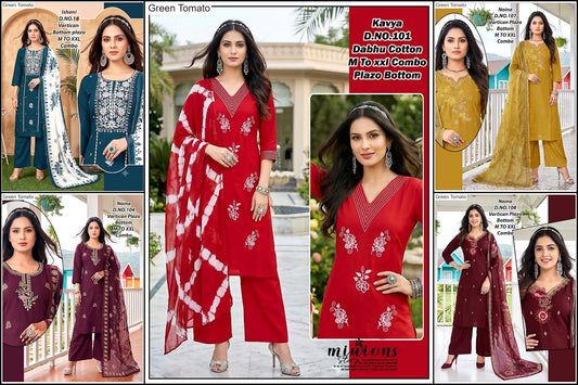 Ishani Kavya Noina Green Tomato Vatican Readymade Pant Style Suits Supplier