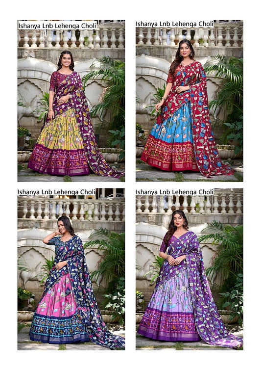 Ishanya Lnb Tussar Silk Lehenga Choli Exporter Gujarat