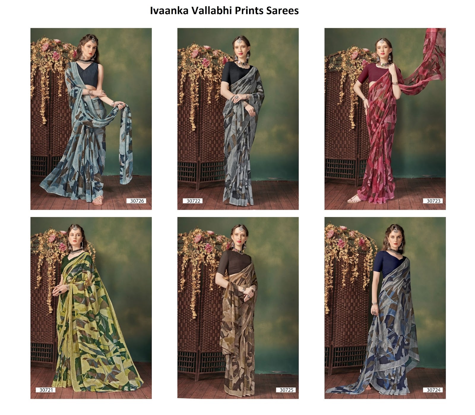 Ivaanka Vallabhi Prints Georgette Sarees Wholesale Price