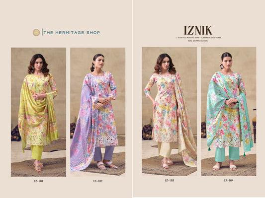 Iznik The Hermitage Shop Cotton Lawn Karachi Salwar Suits Wholesale Price